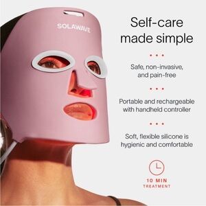 Solawave Pink LED Face Mask - like new!